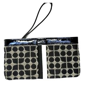 Kate Spade black and cream polka dot wristlet